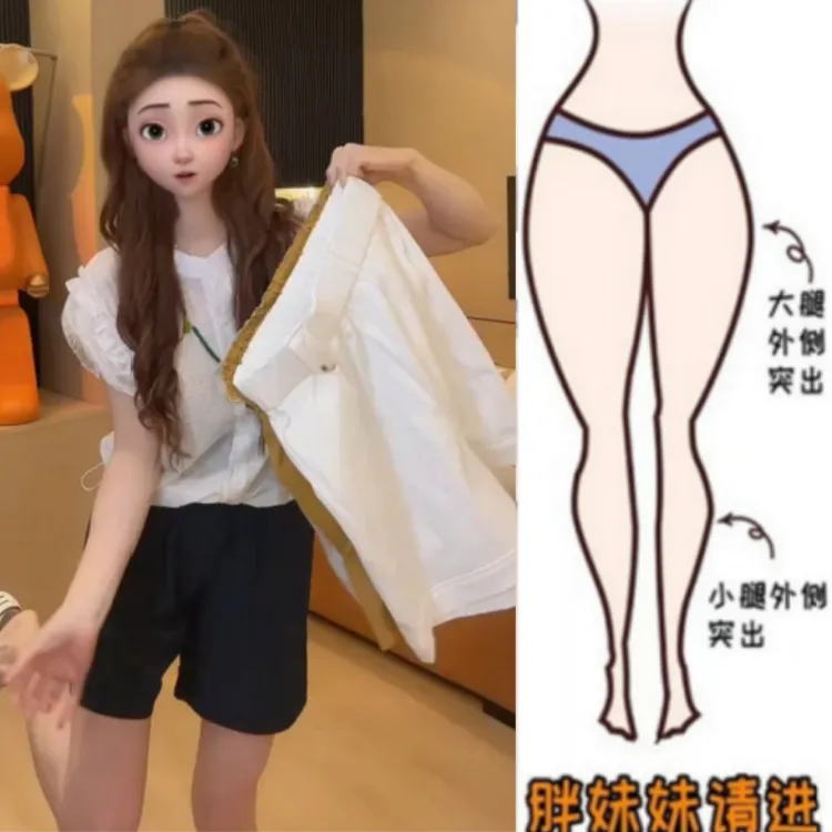 格洛森女胖妹妹夏季薄款梨型身材休闲裤高腰显瘦韩版阔腿A字短裤