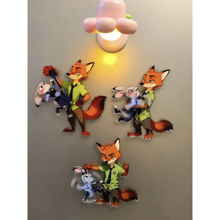 疯狂动物城旋转磁吸亚克力冰箱贴高颜值家居装饰送朋友