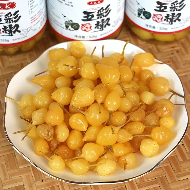 十亩田酸辣五彩泡椒开盖即食七彩泡椒灯笼椒香辣脆口下粥下饭菜