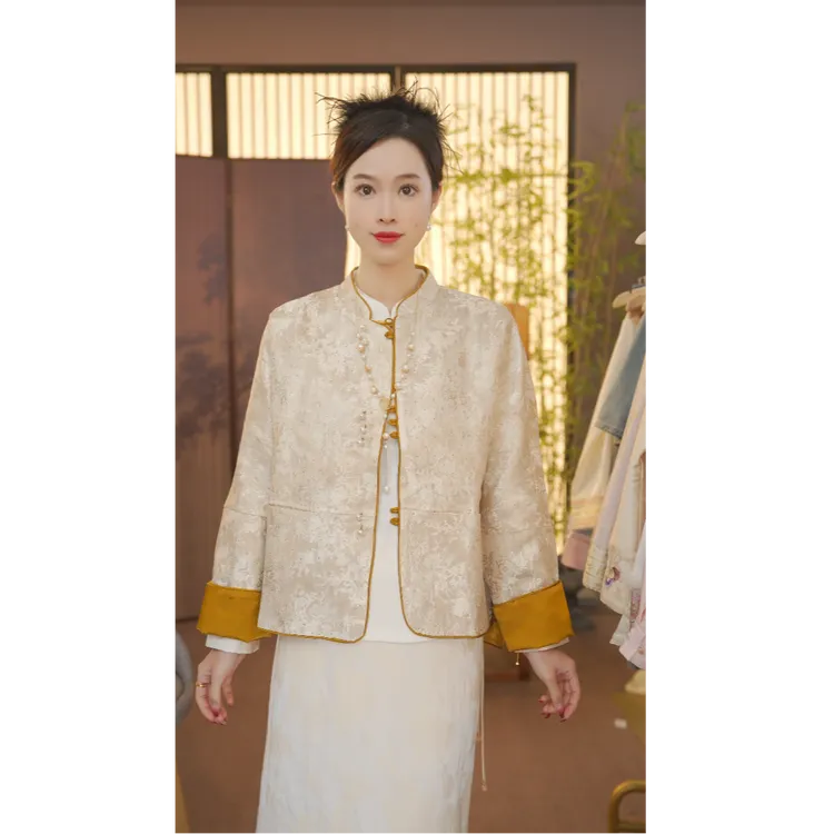 CJ【西风翠】新中式提花外套双面穿新款精致百搭显瘦上衣YY25091908