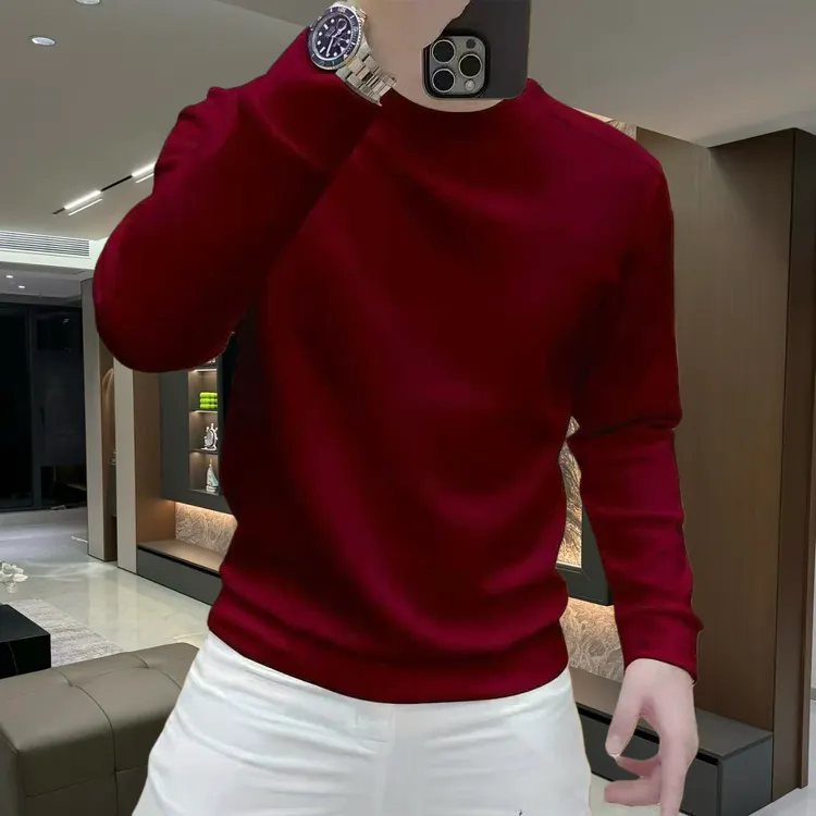 2026马年爆款骏马印花卫衣男士本命年红色高级感长䄂体恤上衣3