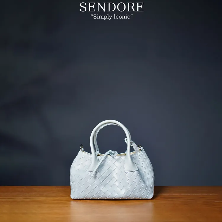 SENDORE 森岛/手提包 夏日休闲气质时尚百搭轻奢手工编织包简约
