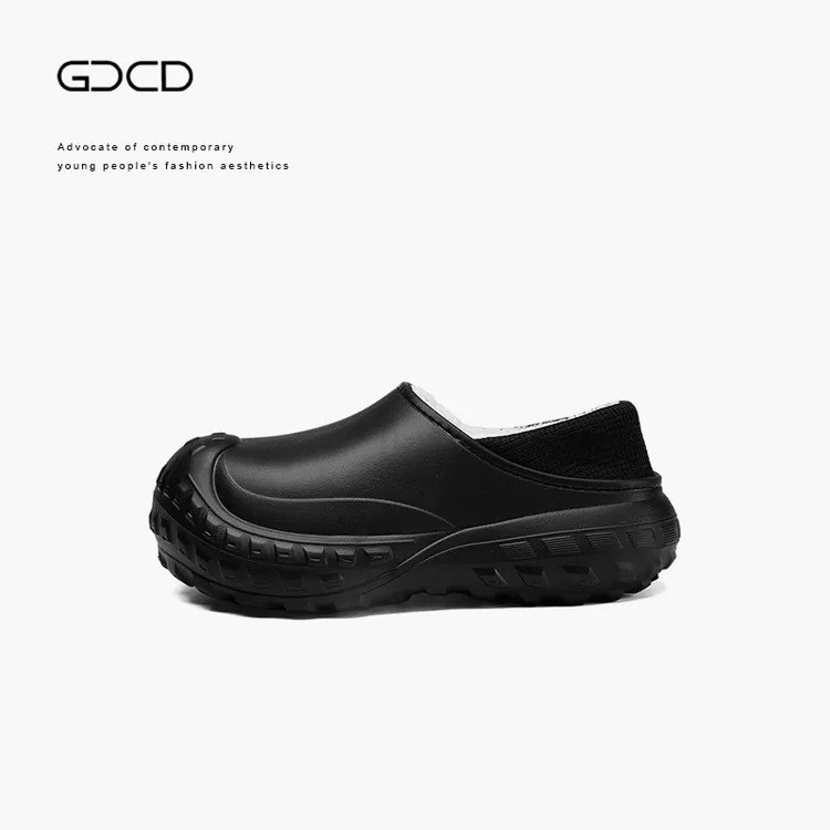 GCCD/EVA轮胎鞋防水增高防滑棉拖鞋冬季男女情侣款加绒保暖一脚蹬