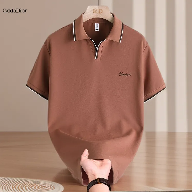 eddaDior男士翻领T恤短袖polo衫夏运动潮流休闲修身上衣宽松商务