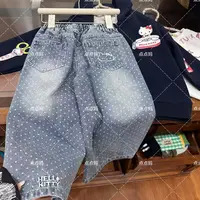  【DDM】 “哈喽KT猫 “波点牛仔裤时尚卡通长裤潮流儿童春季 2750