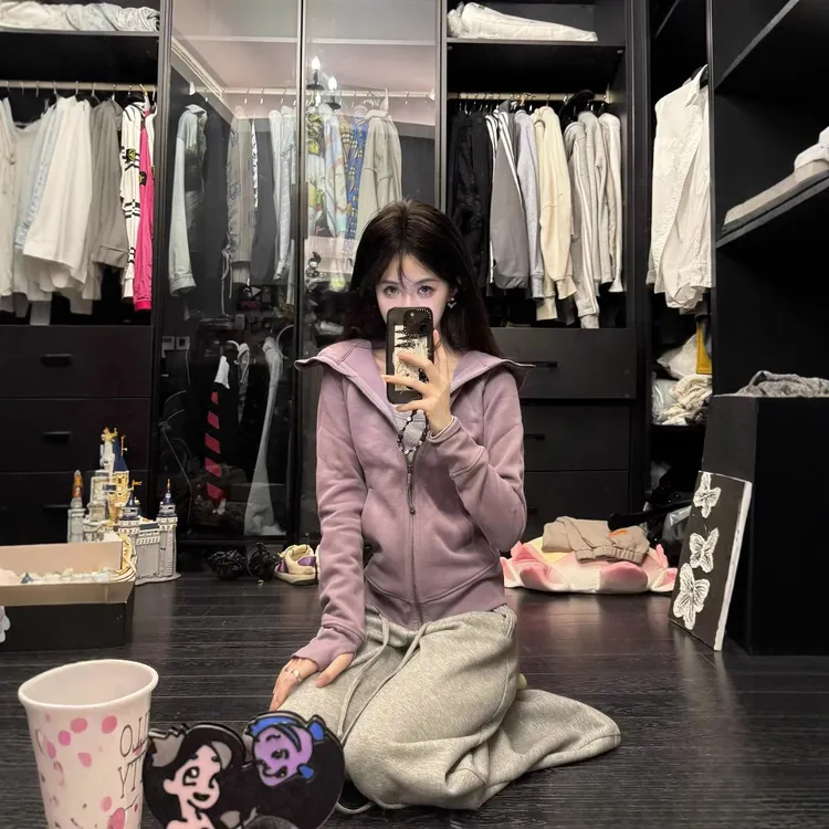杏仁露高端系列Scuba女士连帽卫衣休闲外套