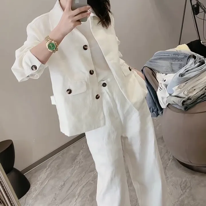 2025夏季新款时尚显瘦气质女士网红休闲洋气两件套百搭款D6174