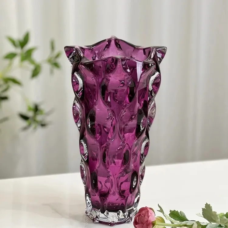 2025新款紫气东来波西米亚琉璃花瓶客厅餐桌摆件花瓶（高20厘米）