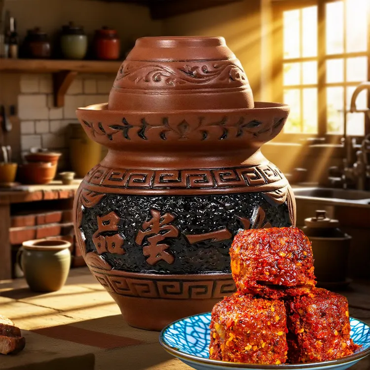 陶瓷坛装正宗湖南传统毛豆腐老手工无油豆腐乳农家香辣麻辣霉豆腐