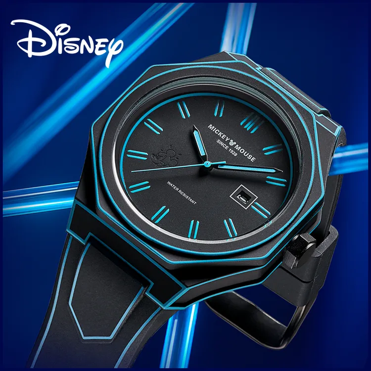 迪士尼Disney米奇漫画线条时尚腕表高颜值手表男女生儿童MK-12137