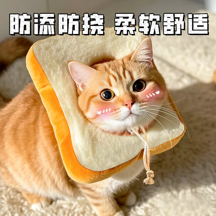 伊丽莎白圈猫绝育软项圈猫咪狗狗防舔咬吐司面包脖圈可调节羞耻圈