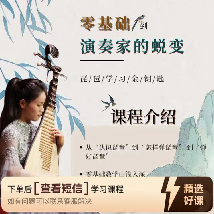 零基础琵琶教学——多老师的琵琶课堂（留意短信解锁课程）