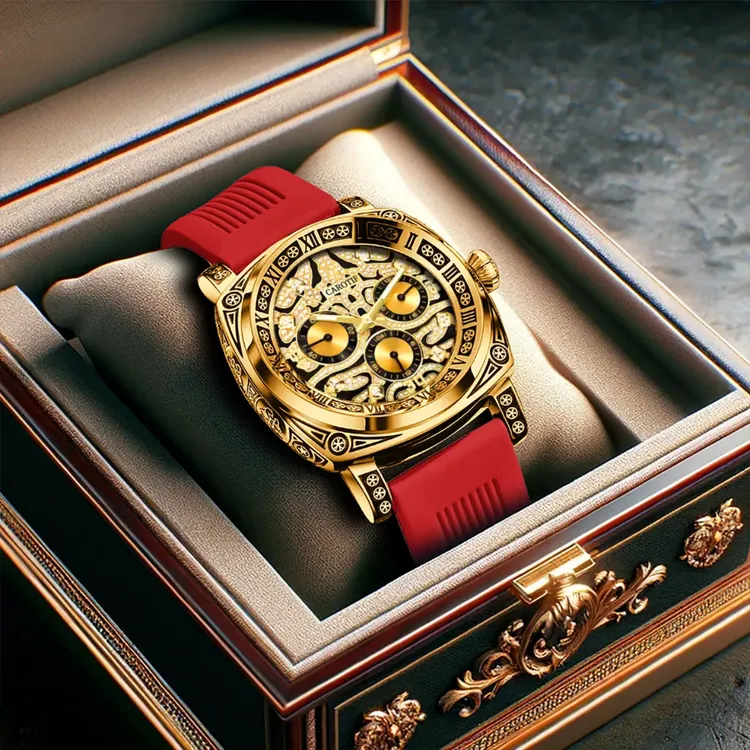 新款炫酷高颜值雕刻工艺猫头鹰表盘个性时尚款网红款男士石英手表