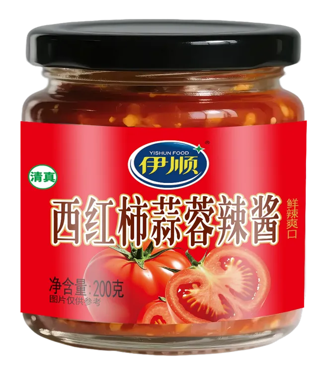 伊顺辣酱烧烤烹饪下饭好搭档地道风味200克蒜蓉酱黄柿子酱青椒酱
