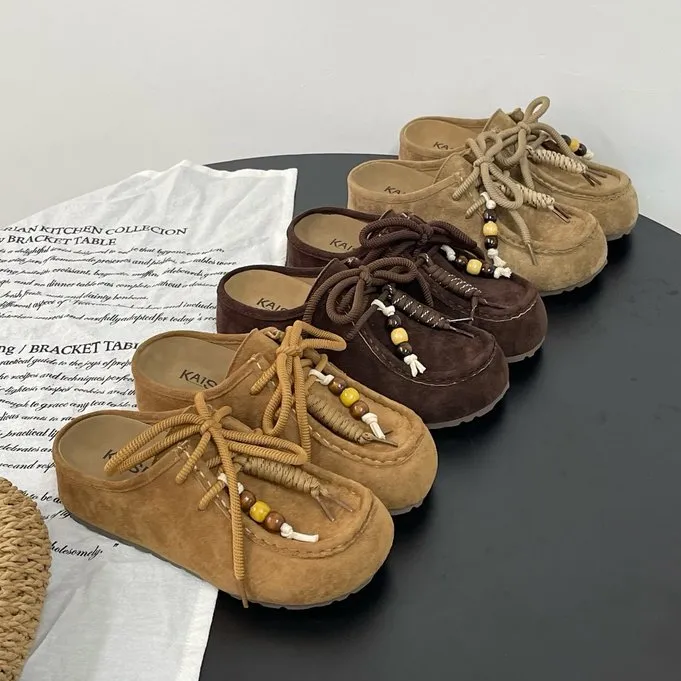 KAISER凯撒秋季新款幸运珠松弛感厚底袋鼠鞋女半拖KS7833
