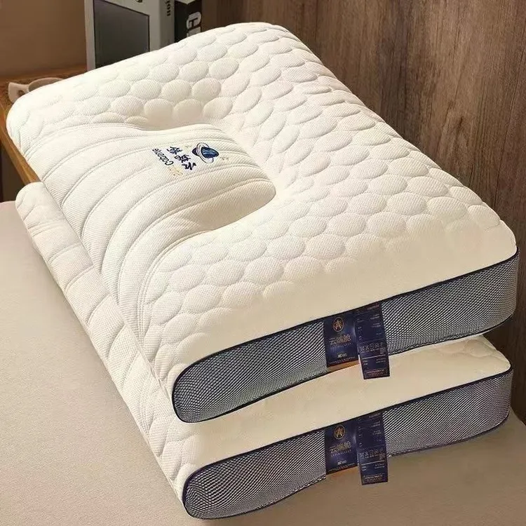 泰国天然绗缝枕头护颈椎助睡眠水洗枕芯家用单人学生成人宿舍一只