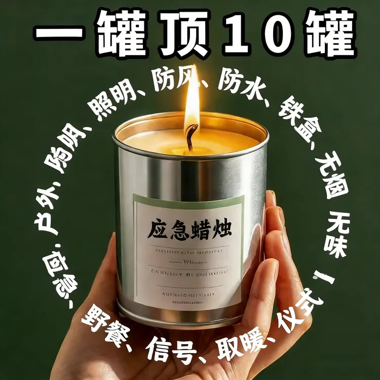【10盒大罐装】应急防灾蜡烛无烟无味家用停电照明备用地震紧急生存商品图