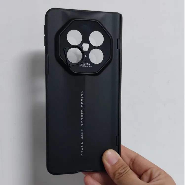 （折叠手机壳）黑色螺纹接口定制高档手机壳摄影高级感镜头专用简约