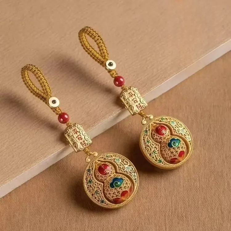 【老师推荐】2025年新款福禄葫芦挂饰金色钥匙扣驾车视频用品挂件