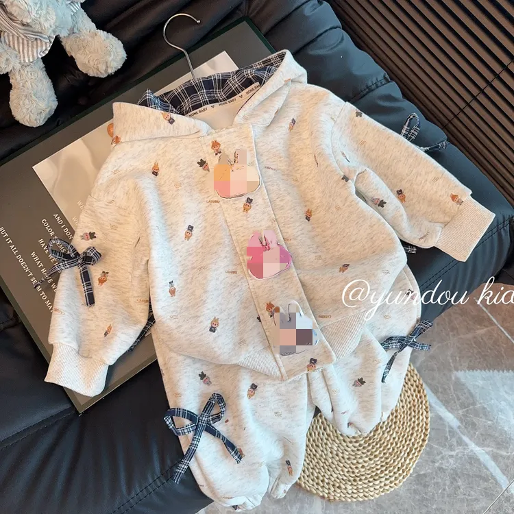 【加绒加厚】2025新款秋装卫衣套装女童亲子装立体玩偶卫衣外套