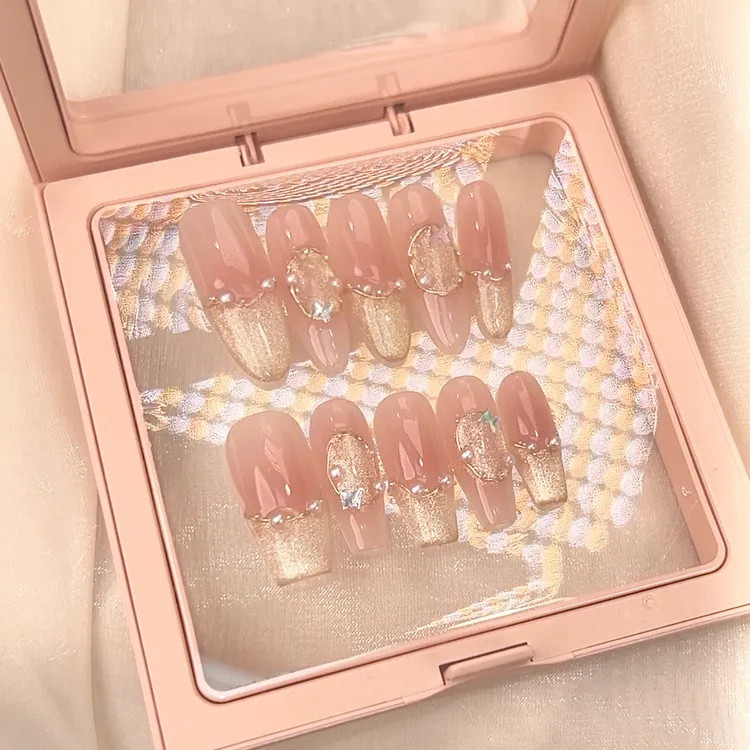 【纸醉金迷】春夏季蝴蝶猫眼温柔款原创设计纯手工穿戴甲纯欲