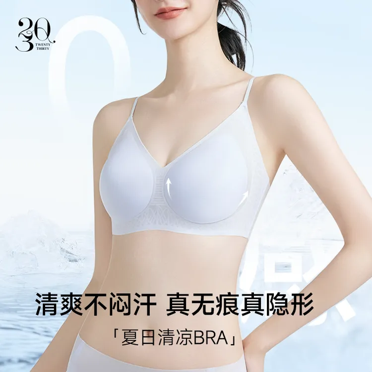 【三件装】夏季轻薄透气细肩带无痕薄款舒适无钢圈美背内衣