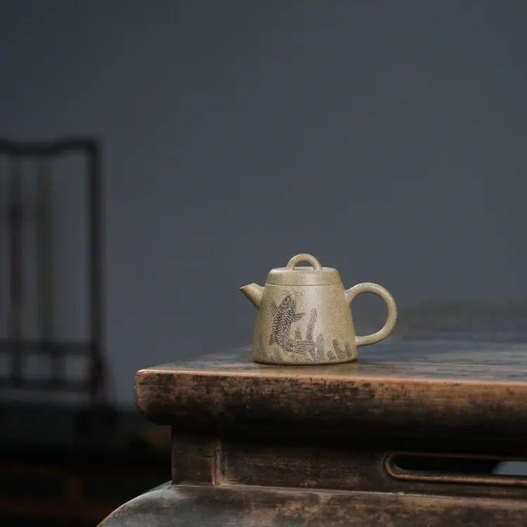 无名之砂【高石瓢】精挑芝麻绿泥丨宜兴紫砂壶高端茶器茶具