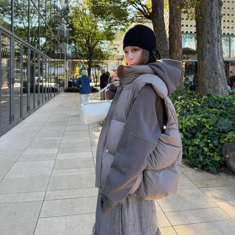 LUOXUE保真95绒 云朵感泡芙羽绒服 95白鸭绒时尚百搭立领马甲新款