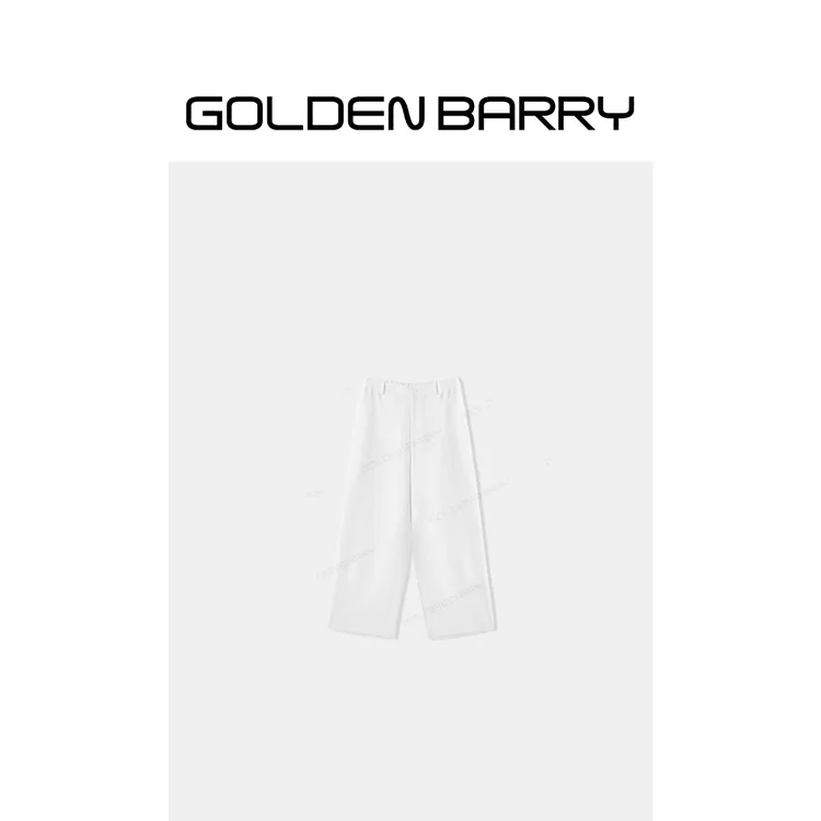 GOLDENBARRY休闲直筒裤高腰时尚纯色简约长裤556017