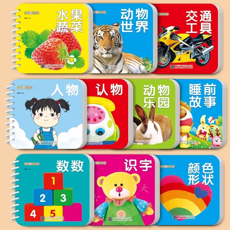 幼儿早教0-3岁早教启蒙 益智玩具撕不烂翻翻卡片书 儿童早教绘本