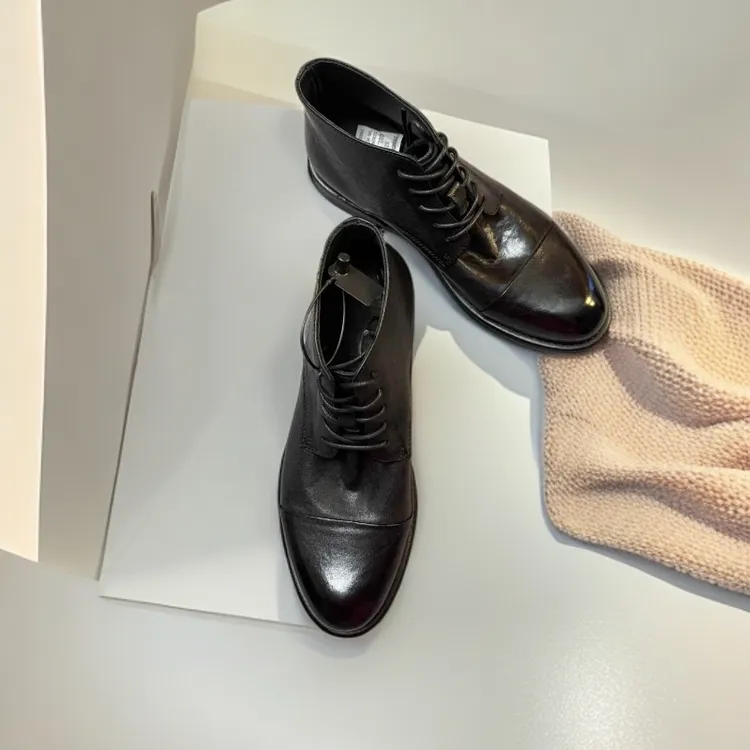 中帮系带三接头马皮水洗手工固特异男士皮鞋商务正装时尚英伦风