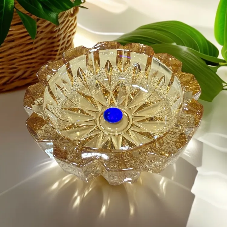 加厚水晶玻璃烟灰缸家用客厅茶几餐桌烟缸办公室烟灰缸大号