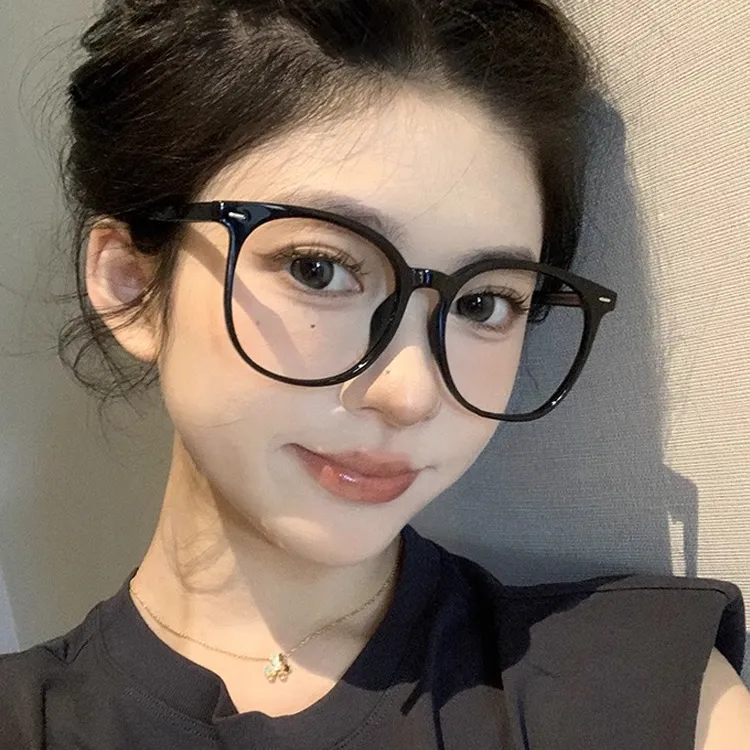 超大框眼镜女大脸显瘦黑框近视眼镜可配度数素颜神器素颜眼镜