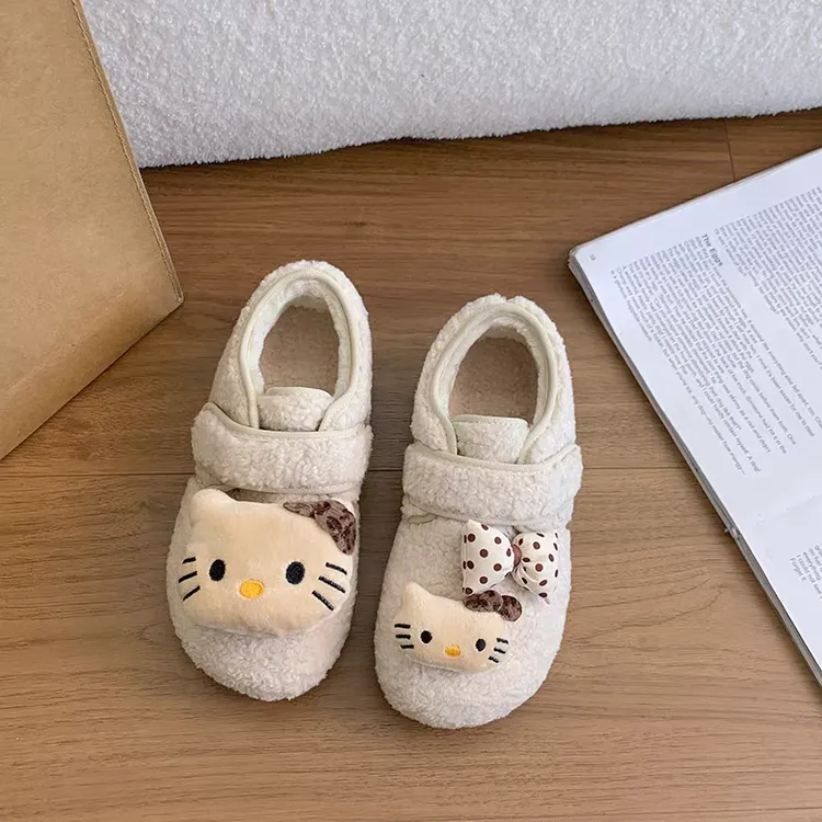 可爱Kitty厚底内增高加绒保暖包头毛毛勃肯棉鞋秋冬外