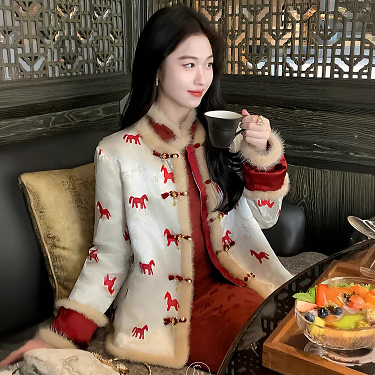 新中式国风轻奢女士冬季新款女神范时髦双面穿百搭保暖气质外套
