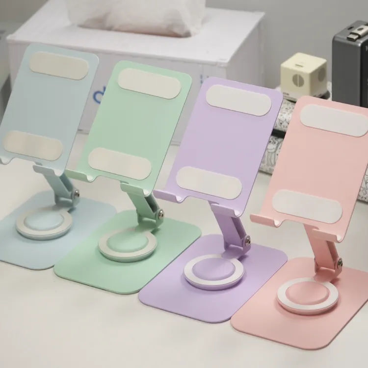马卡龙支架多巴胺全加厚旋转手机桌面平板电脑ipad折叠直播懒人商品图