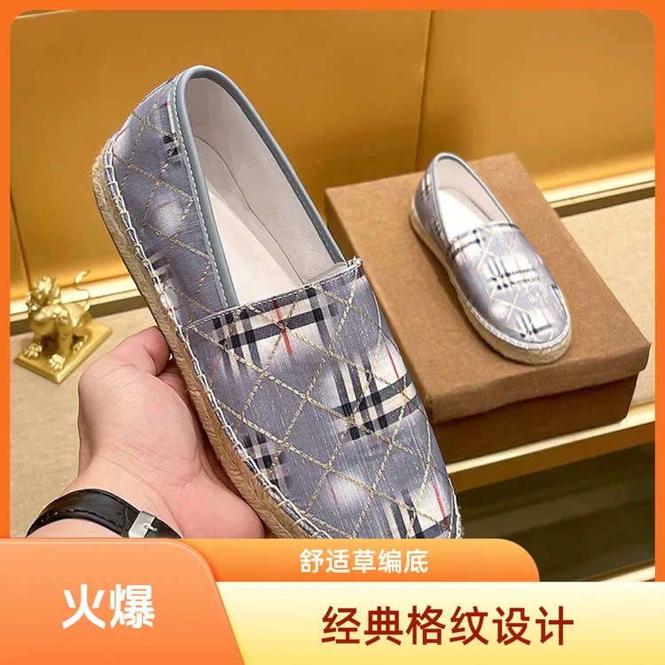 2025夏季时尚平底一脚蹬帆布鞋男真皮透气英伦复古懒人乐福鞋休闲