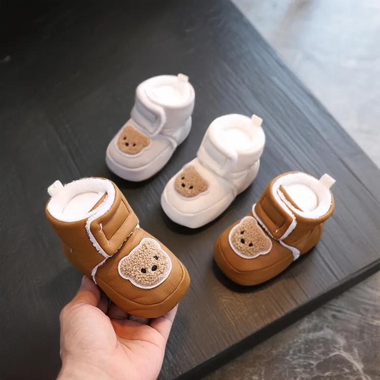 秋冬季新生婴儿棉鞋加绒加厚软底男女宝宝保暖防滑步前鞋6-12个月