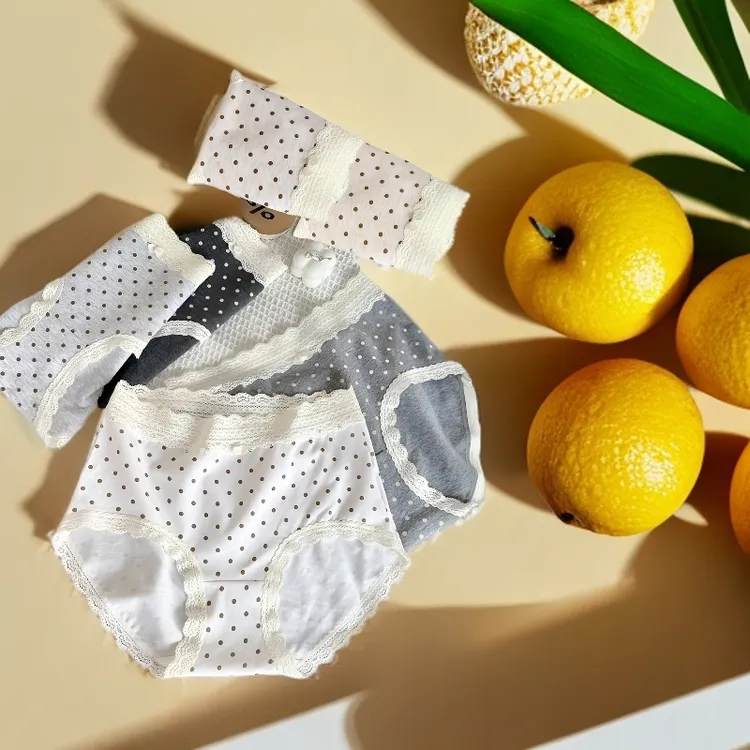 5A抑菌A类五条装棉蕾丝边内裤女棉质中腰包臀女士内裤5510