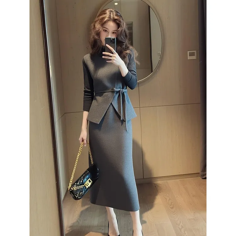 轻奢高级感女人味气质穿搭一整套高级感马甲半身裙两件套女秋冬季