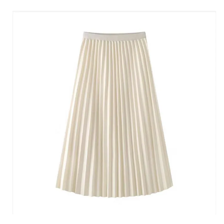 TUBREIT/图百年【福利】气质百搭米色百褶半身裙赫本半裙秋冬大摆裙