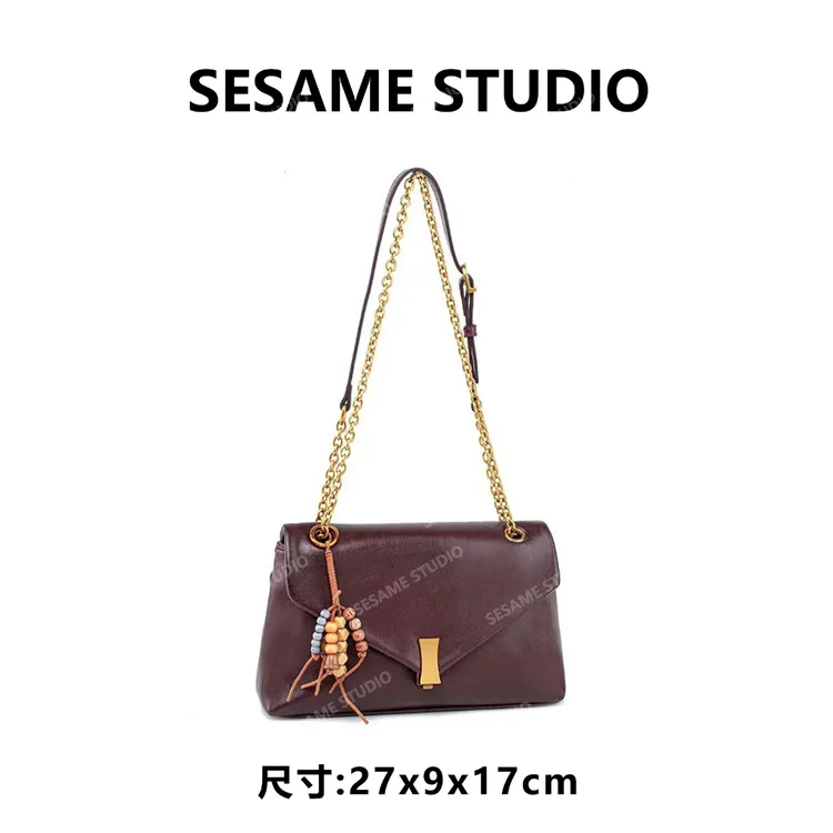 【芝麻集】QYX-98158-可可棕RAIN.CUN休闲时尚百搭腋下女包