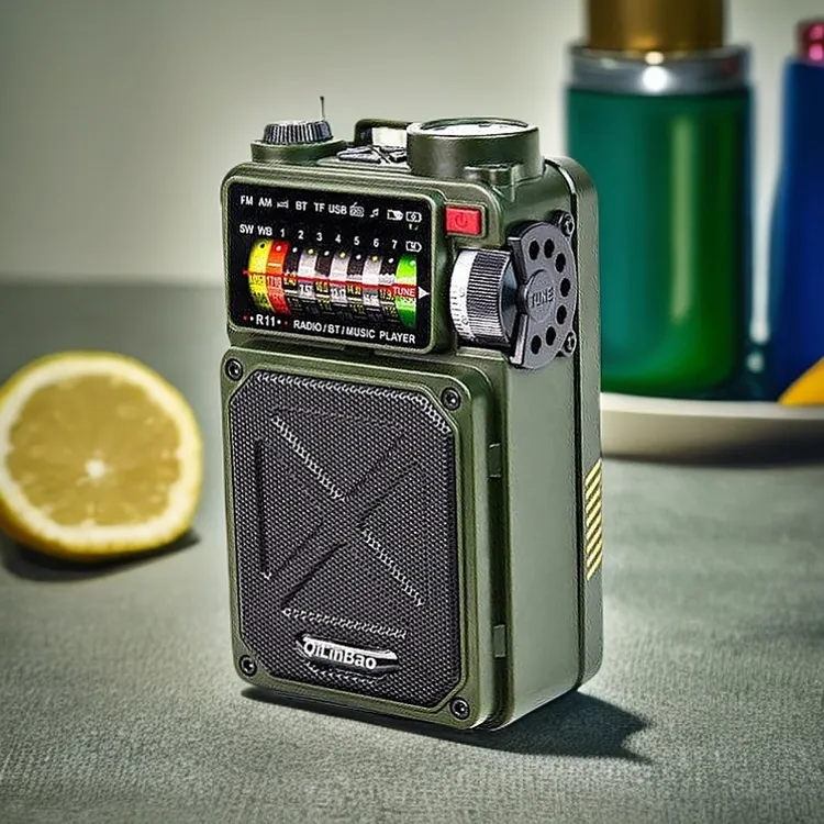 R11手摇应急太阳能蓝牙户外野营报警收音机防灾地震多波段