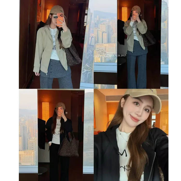 YPP！【松弛好版型】简约休闲慵懒连帽卫衣宽松拉链开衫外套