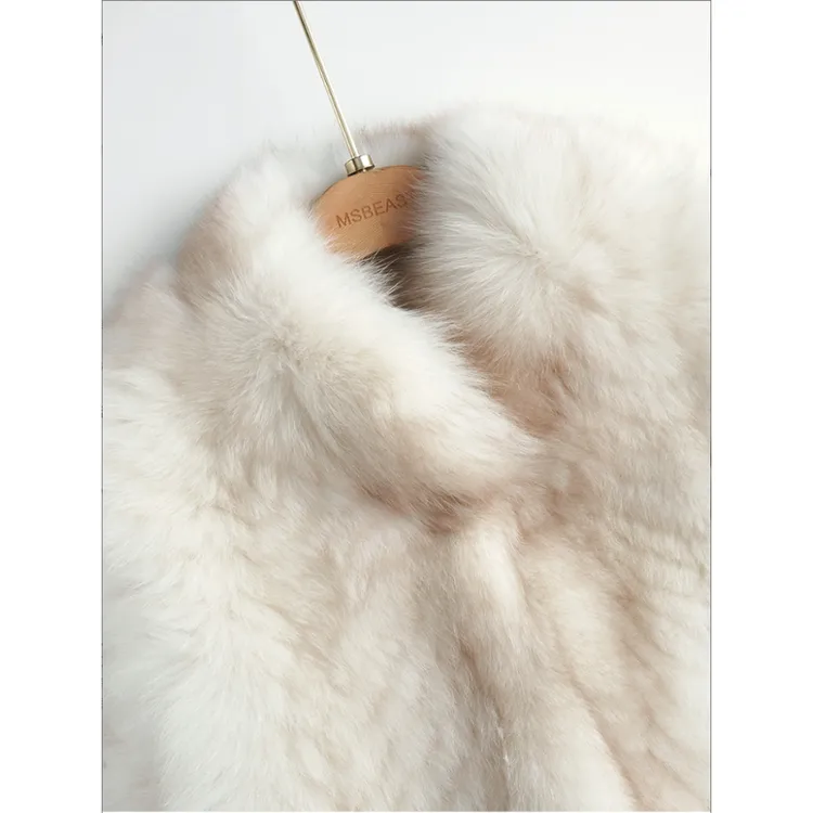 MSBEAST精致显瘦V字车条狐狸毛皮草马甲丨朦胧月光