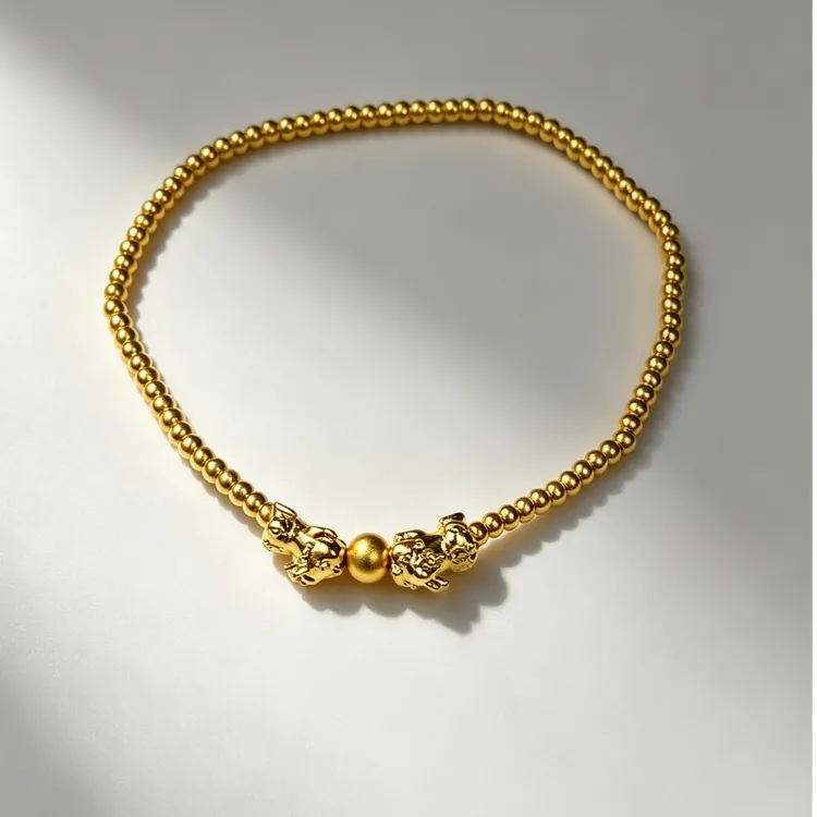 足金999双龙戏珠搭配卡2金珠配件彰显大气寓意深刻和谐百搭时尚