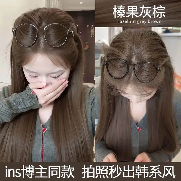 OKOS免漂榛果灰棕色染发膏泡泡沫植物显白发色oksc莫奈肉桂盖白发