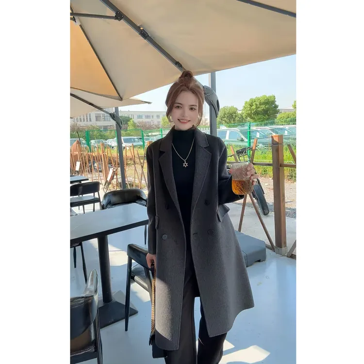 【山羊绒+天丝】②快衣布高奢气质显瘦保暖小个子双面羊绒大衣2501