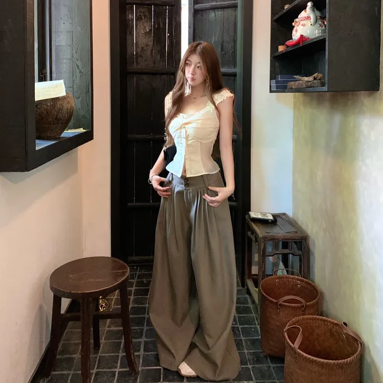 辣妹圆领T恤修身型短袖短款性感高腰通勤拼接小众显瘦气质针织