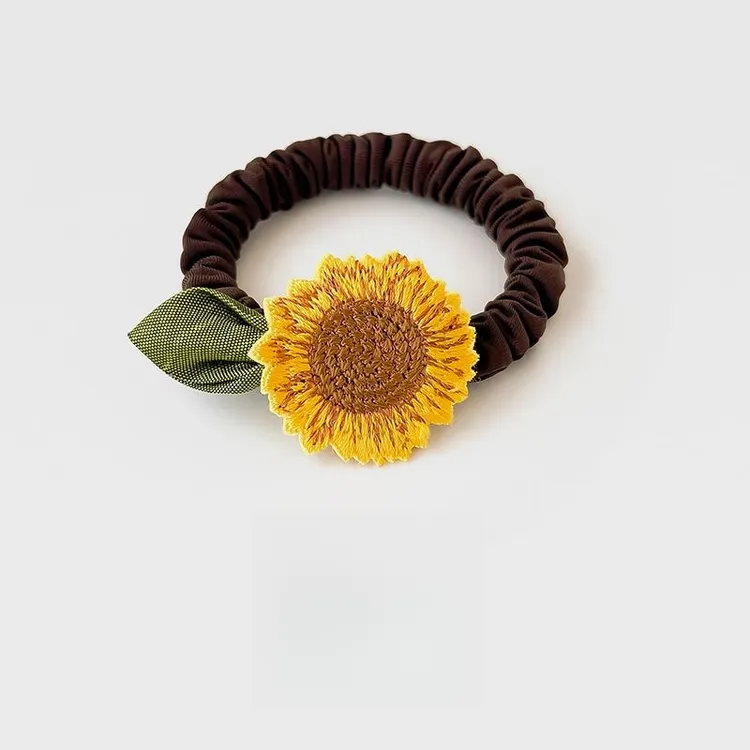 夏季向日葵小肠发圈女扎头发绳高弹力不伤发百搭简约发饰头饰2025